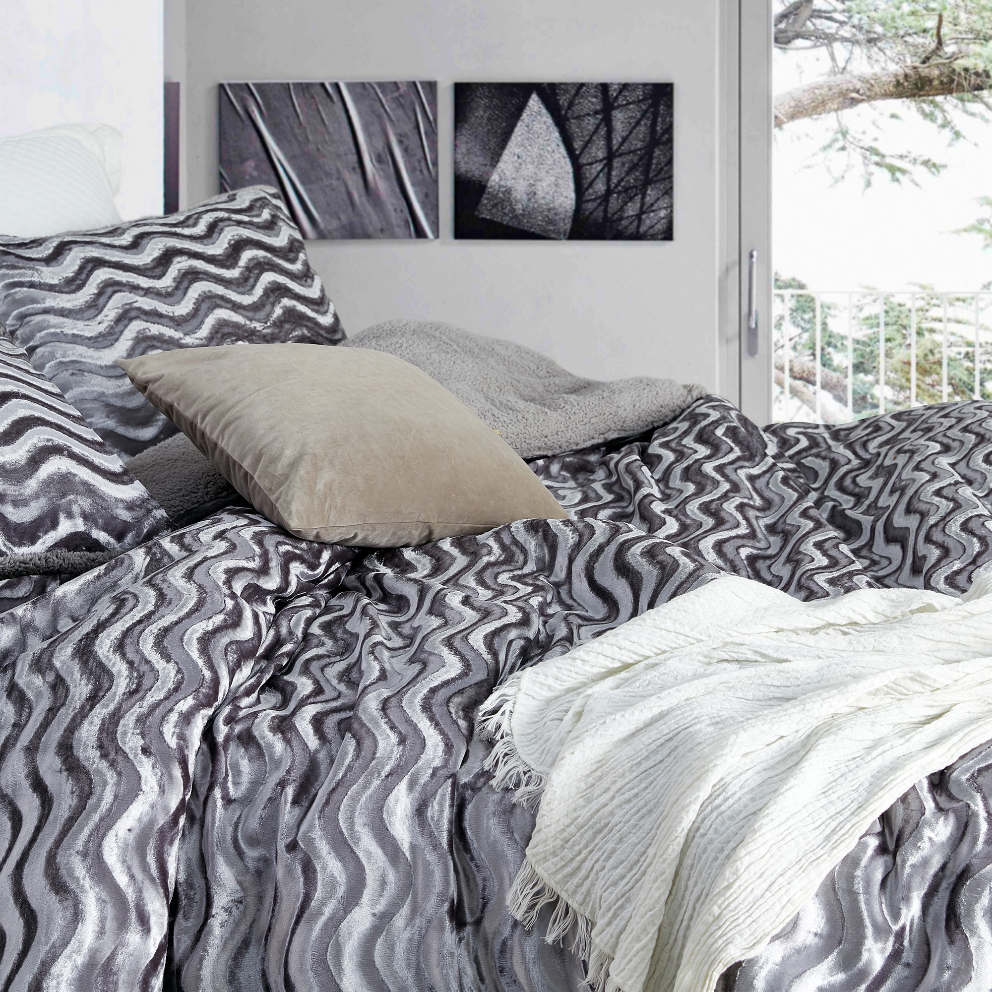Intoxicated - Coma Inducer Oversized Comforter - Velvety Gray
