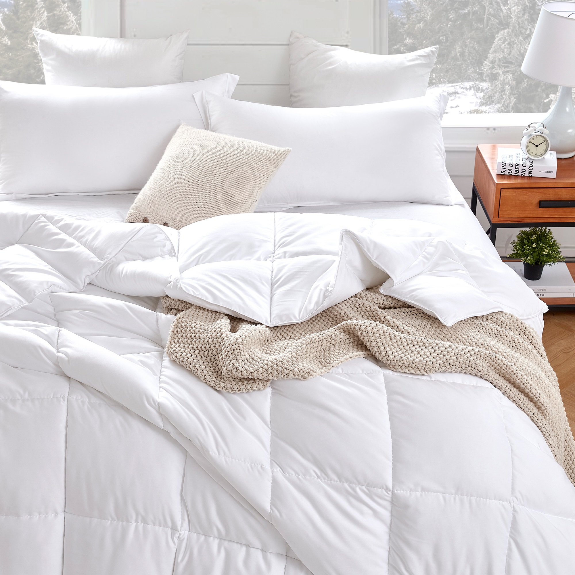 Snorze Cloud Comforter - Coma Inducer Ultra Cozy Bamboo - Oversized Comforter in White