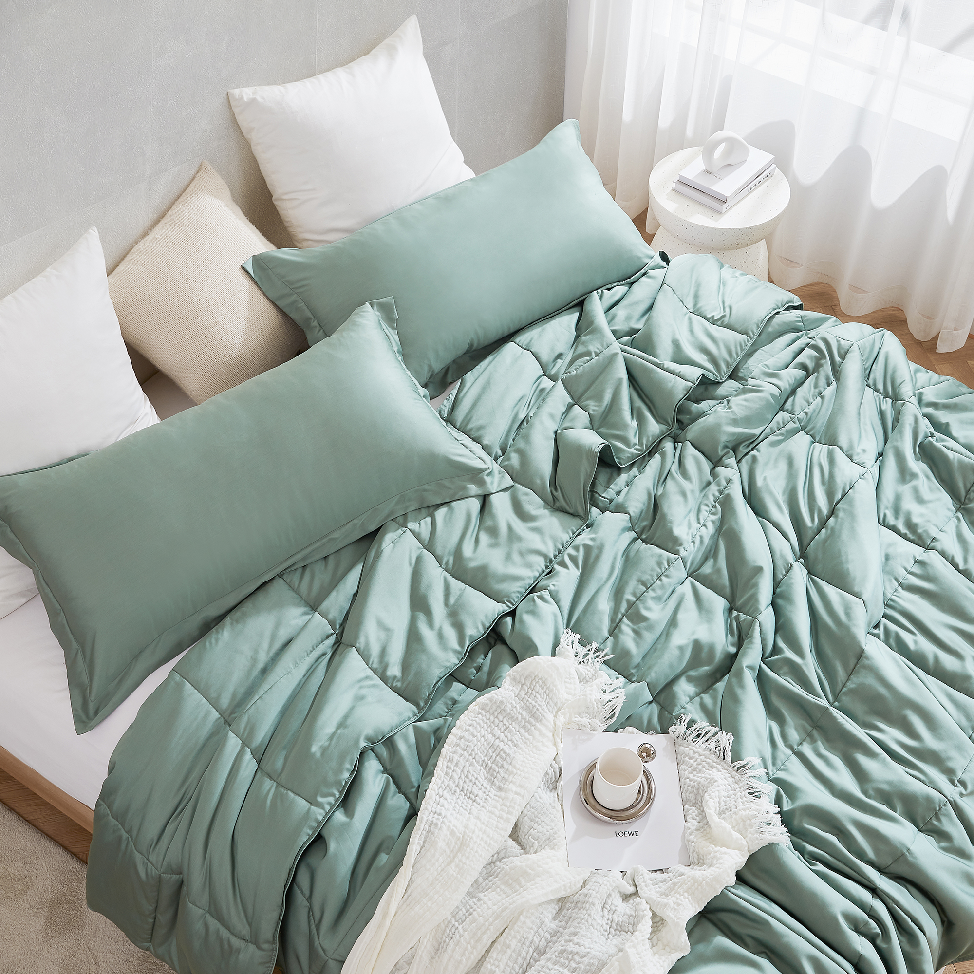 【新品】BRIAN SLEEP COMFORTER PERFECT COOL Stylish White Twin, Queen, or King Comforter Set