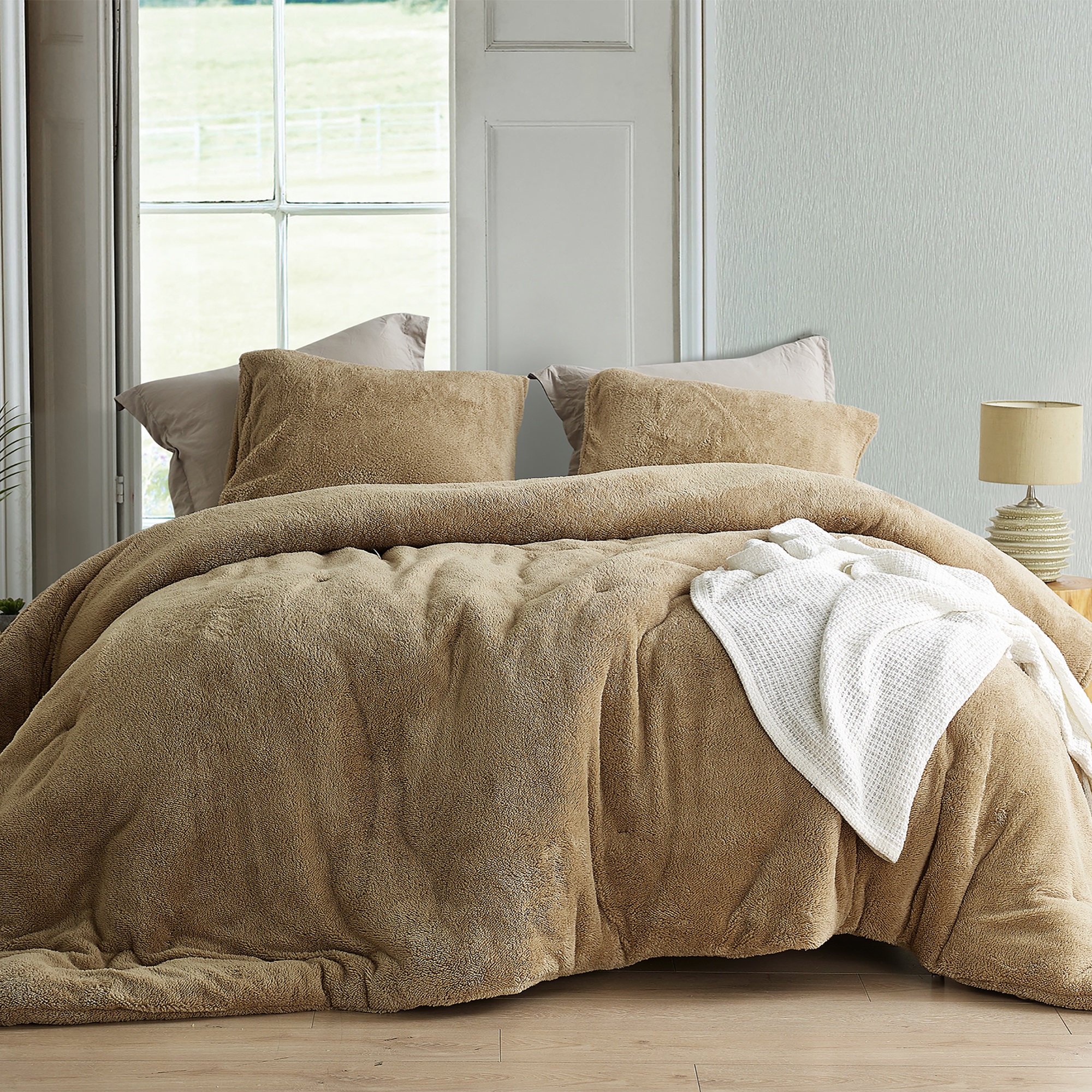 Coma Inducer Oversized Comforter - Teddy Bear - Taupe Natural